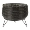 KOOPMAN Anthracite Basket Planter With Legs 23cm