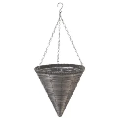 Smart Garden Slate Faux Rattan Hanging Cone - 14''