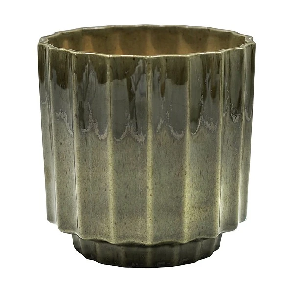 Ivyline Lugano Scalloped Reactive Pot Cover Green (Various Sizes) 1 Ivyline Lugano Scalloped Reactive Pot Cover Green (Various Sizes)