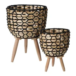 KOOPMAN Planter On Eucalyptus Wooden Legs (Various Sizes)