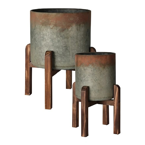 KOOPMAN Steel Antique Finish Planter (Various Sizes) 1 KOOPMAN Steel Antique Finish Planter (Various Sizes)